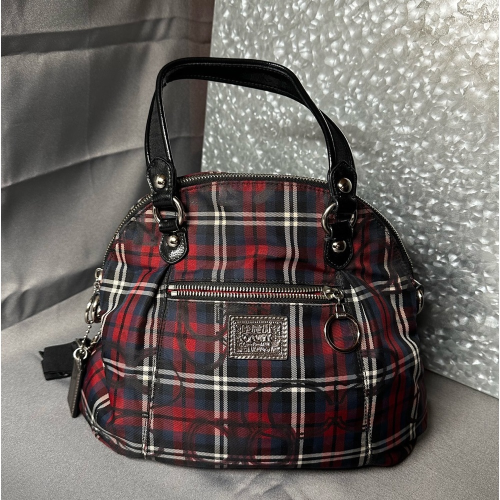COACH Poppy Tartan Plaid Hobo Purse
